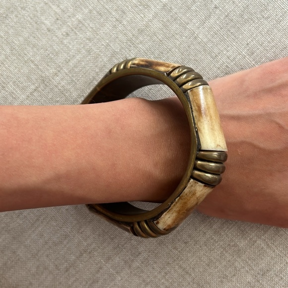 Zara Bamboo Metal Bangle - Picture 3 of 3